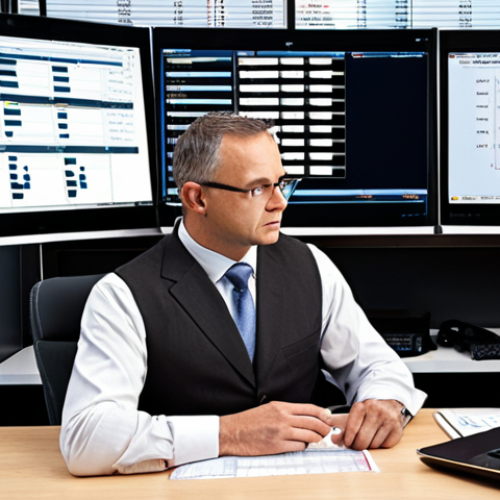 Home 19 **Prompt 1: The Evolving Tax Advisor - Blending Tradition with Technology**
A highly professional tax advisor, mid-career (40s), seated at a modern desk. On one side, a traditional stack of physical tax files and a calculator, contrasting with a sleek laptop displaying complex digital dashboards, e-filing interfaces, and subtle AI-generated charts on multiple screens. The advisor is intently focused on the digital displays, with a thoughtful, expert expression, perhaps gesturing towards a screen with an air of efficiency and control. The background is a sophisticated, tech-infused office with soft, modern lighting, hinting at global financial data or digital networks. Emphasize the seamless integration of old and new tools in a dynamic, forward-thinking professional environment.