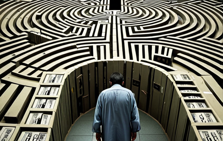 **Image Prompt 1: The Labyrinth of Local Taxes**
    A bewildered individual, possibly a small shopkeeper or an elderly person, stands lost within a complex, winding maze constructed from stacks of official documents, tax forms, and digital screens displaying confusing government portals and error messages. Symbols representing various local taxes (property, water, professional, GST) are scattered around, adding to the visual chaos. The person is scratching their head, looking overwhelmed and frustrated, conveying the feeling of being trapped in a "legal labyrinth" of constantly changing rules and complex calculations. The color palette emphasizes confusion and stress, with dull greys, washed-out blues, and subtle red warnings. Realistic style, evoking a sense of helplessness.