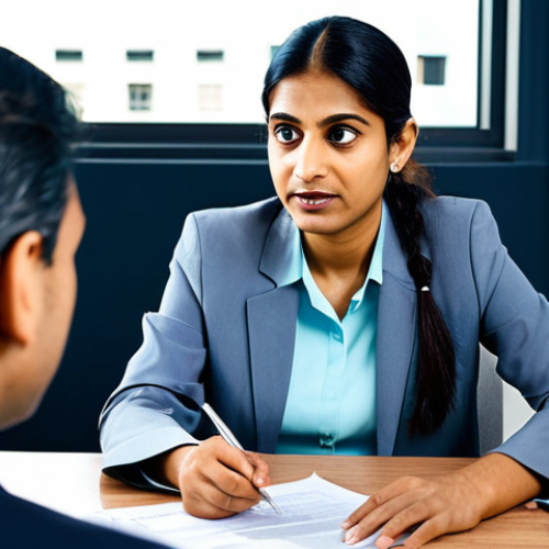 Home 17 **Prompt 1: Unraveling Tax Complexities with Expert Guidance**
A professional Indian tax advisor, dressed in a modest business suit, attentively explains intricate tax documents to a client in a bright, modern office. The client, in appropriate professional attire, listens with a sense of understanding and relief. The atmosphere is calm and focused, highlighting the clarity and personalized guidance provided by the expert amidst financial complexity.
perfect anatomy, correct proportions, natural pose, well-formed hands, proper finger count, natural body proportions, professional photography, high quality, safe for work, appropriate content, fully clothed, professional, modest.