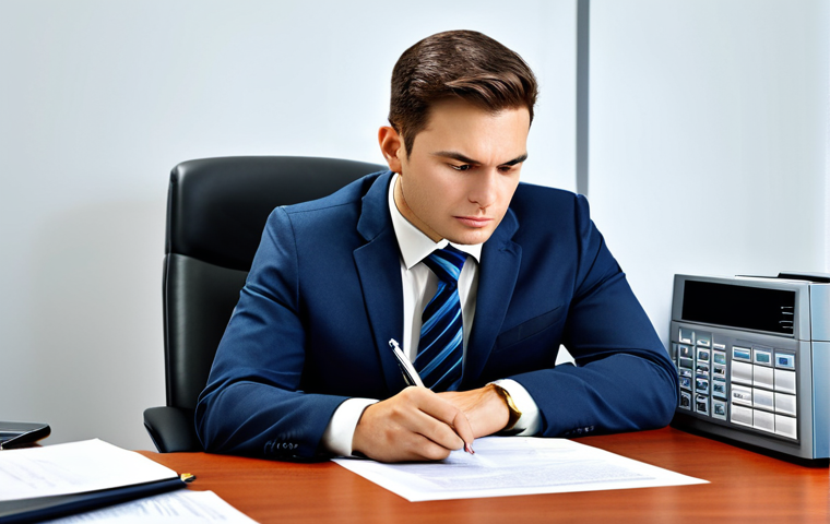 세무사와 세금 가산세 문제 해결 - Accurate Income Reporting**

"A detailed close-up of a businessman, fully clothed in professional at...