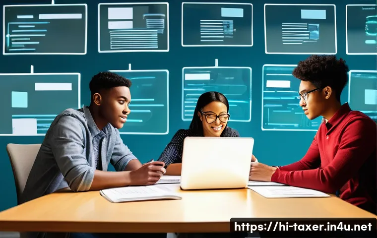 세무사 준비생 커뮤니티 추천 - **Prompt:** A dynamic and engaging digital illustration of a diverse group of young adult students (...