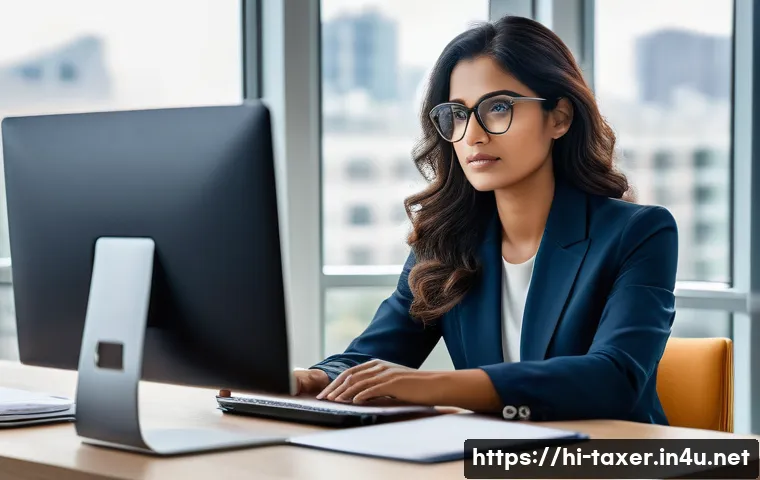 세무사와 해외 투자 세금 신고 - **Prompt 1: Focused Professional in Modern Office**
    A highly detailed, realistic image of a prof...