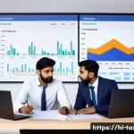 Home 22 세무사와 스타트업 창업 지원 - A professional Indian startup office scene with a young entrepreneur consulting a financial advisor,...