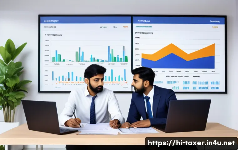 세무사와 스타트업 창업 지원 - A professional Indian startup office scene with a young entrepreneur consulting a financial advisor,...